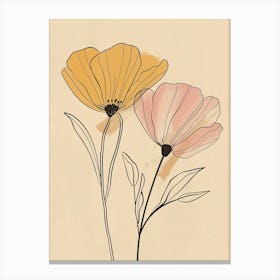 Seoul Flower Market Boho Minimalist Style 1 Canvas Print