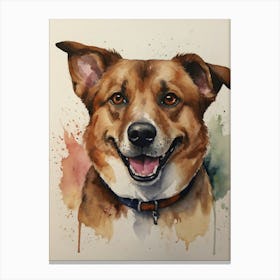 Dog Watercolor Painting Canvas Print