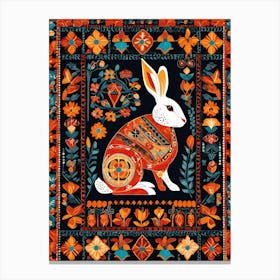Rabbit In A Rug, Quilting Art, 1454 Canvas Print