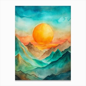 A Dynamic Contrast Of Teal And Orange With A Gian Canvas Print