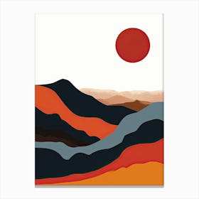 Mountain Landscape, Minimalism 1 Canvas Print