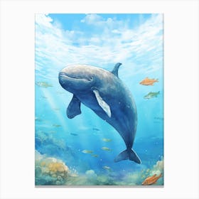 Whale In Ocean 3 Canvas Print