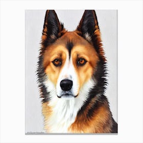 Norwegian Lundehund 5 Watercolour dog Canvas Print