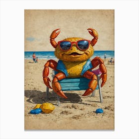 Crab At The Beach Canvas Print