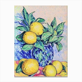 Lemon Vintage Sketch Fruit Canvas Print