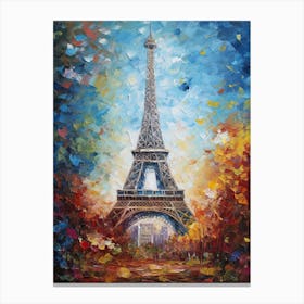 Eiffel Tower Paris France Monet Style 33 Canvas Print