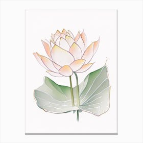 Double Lotus Pencil Illustration 3 Canvas Print
