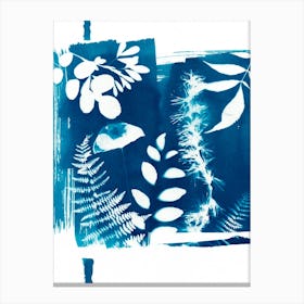 Blue Fall Leaves Canvas Print