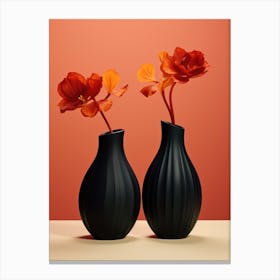 Two Black Vases Canvas Print