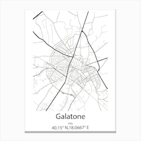 Galatone,Italy Minimalist Map Canvas Print