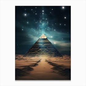 Cosmic pyramid in the desert Canvas Print