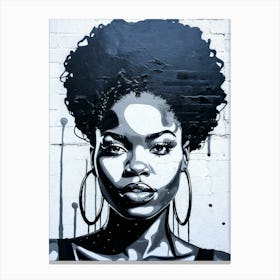 Graffiti Mural Of Beautiful Black Woman 266 Canvas Print