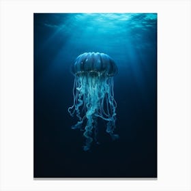 Upside Down Jellyfish Ocean Realistic 3 Canvas Print