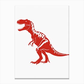 Red T Rex Silhouette 2 Canvas Print