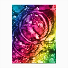 Watercolor Abstraction A Rainbow Of Raindrops 2 Canvas Print