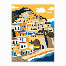 Summer In Positano Painting (240) Canvas Print