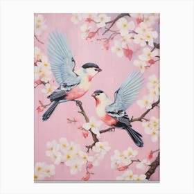 Vintage Japanese Inspired Bird Print American Goldfinch 2 Canvas Print