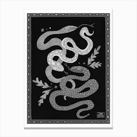 Black And Withe Snakes Canvas Print