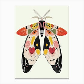 Colourful Insect Illustration Moth 43 Canvas Print