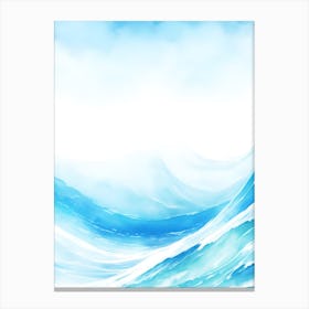 Blue Ocean Wave Watercolor Vertical Composition 55 Canvas Print