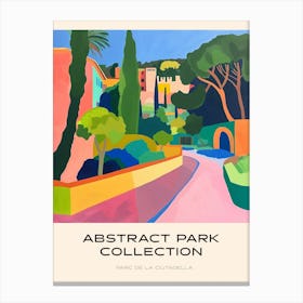 Abstract Park Collection Poster Parc De La Ciutadella Barcelona 3 Canvas Print