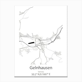 Gelnhausen,Germany Minimalist Map Canvas Print