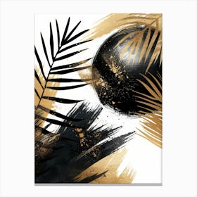 Gold And Black Abstract Painting 34 Canvas Print