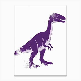 Purple Dinosaur Silhouette 2 Canvas Print