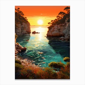 A Painting Of Cala Llombards Mallorca Spain 1 Canvas Print