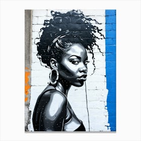 Graffiti Mural Of Beautiful Black Woman 74 Canvas Print