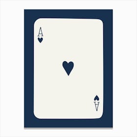 Ace Playing Card Navy Canvas Print