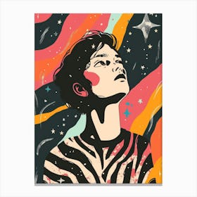 Girl In Space 5 Canvas Print