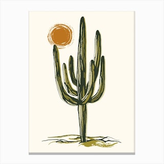 Cactus Sunset Canvas Print