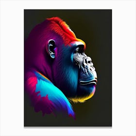 Side Profile Portrait Of A Gorilla Gorillas Tattoo 1 Canvas Print