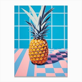 Pineapple Pastel Checkerboard 2 Canvas Print