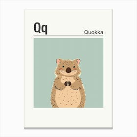 Animals Alphabet Quokka 2 Canvas Print
