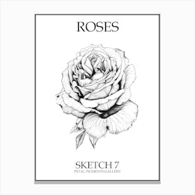 Roses Sketch 7 Poster Canvas Print