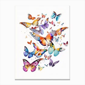 Butterflies Flying In The Sky Decoupage 1 Canvas Print