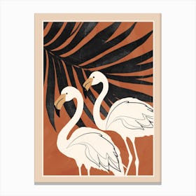 Two Abstract Flamingos 1 Canvas Print