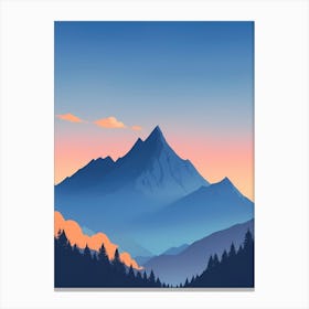 Misty Mountains Vertical Composition In Blue Tone 145 Canvas Print