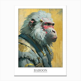 Baboon Precisionist Illustration 1 Poster Canvas Print