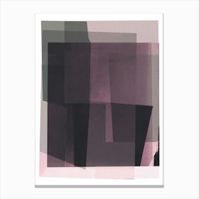 POLAROID PINK - Retro Vintage Textured Collage w. Tonal Layers of Pink and Black Minimalist Abstract by "Colt x Wilde" Canvas Print