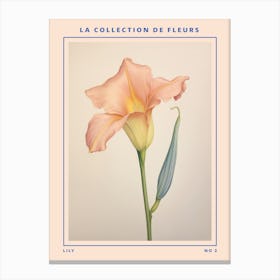 Lily 2 French Flower Botanical Poster Canvas Print