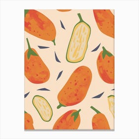 Root Vegetables Pattern Illustration 1 Canvas Print
