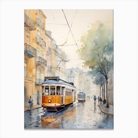 Lisbon Portugal In Autumn Fall, Watercolour 2 Canvas Print