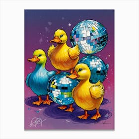 Disco Ducks Canvas Print