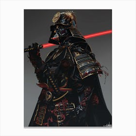 Darth Vader As A Vintagepunk Samurai 15 Canvas Print