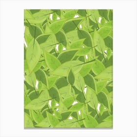 Green Leaves Seamless Pattern Canvas Print