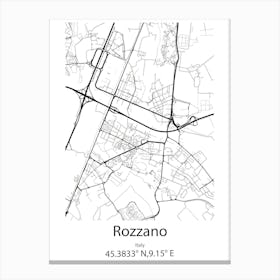 Rozzano,Italy Minimalist Map Canvas Print