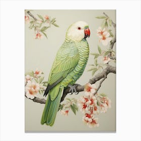 Ohara Koson Inspired Bird Painting Parrot 2 Canvas Print